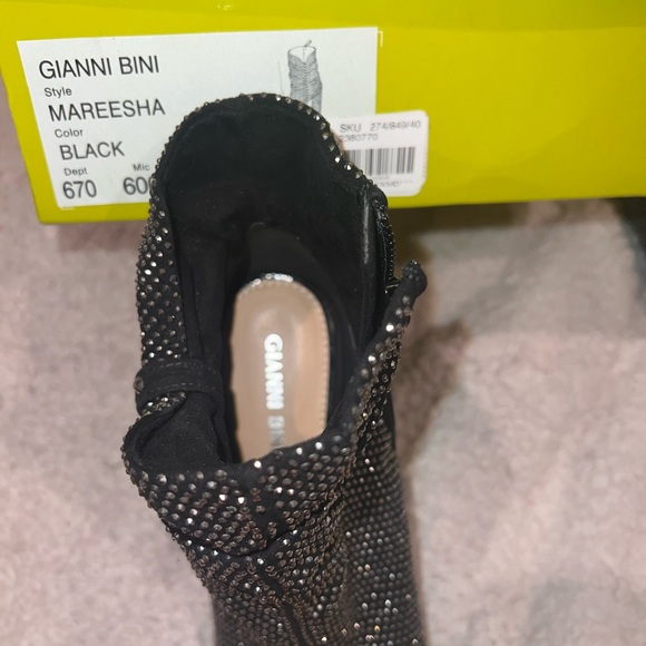Gianni Bini open toe booties. Only worn once. Still have box. Very sparkly. - Picture 6 of 6